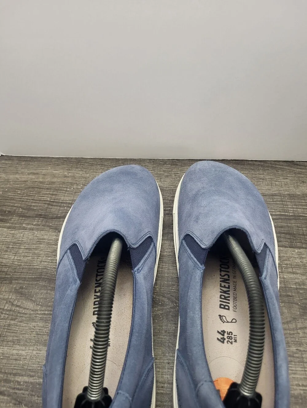 Birkenstock Oswego Mens Size 11 Blue Suede Slip On Sneaker Loafer NEW